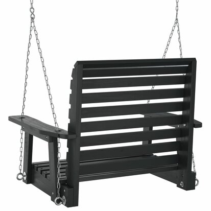 Schommelstoel met ketting zwart